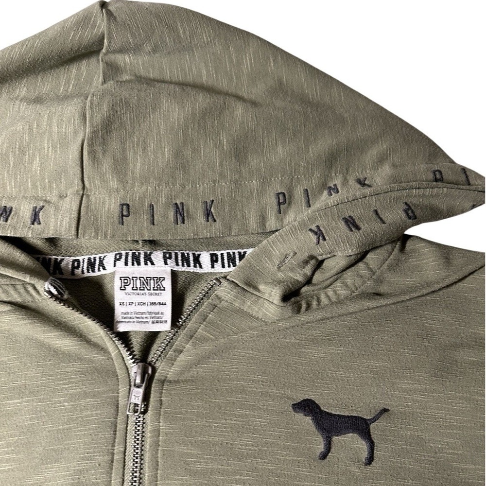 PINK Victorias Secret Womens 1/4 Zipper Sweatshirt Green Size Extra‎ Small XS